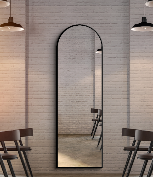 Arched Full Length Mirror 60×180 cm – Black Frame
