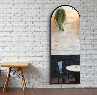 Arched Full Length Mirror 70×180 cm – Black Frame