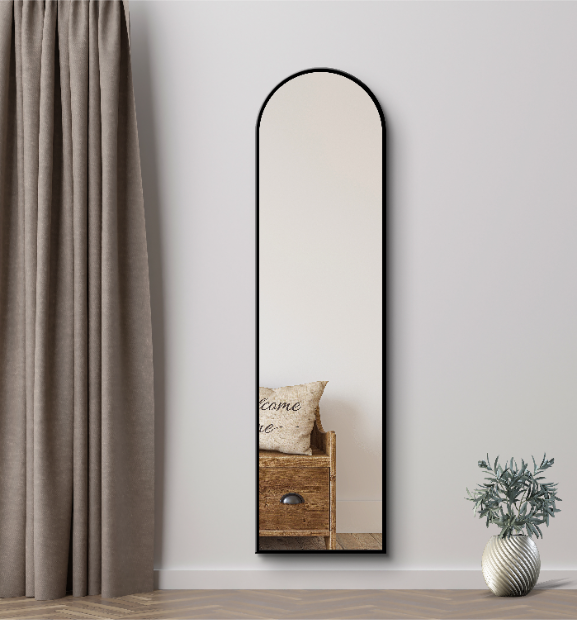 Arched Full Length Mirror 50×180 cm – Black Frame
