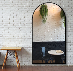 Arched Full Length Mirror 100×180 cm – Black Frame