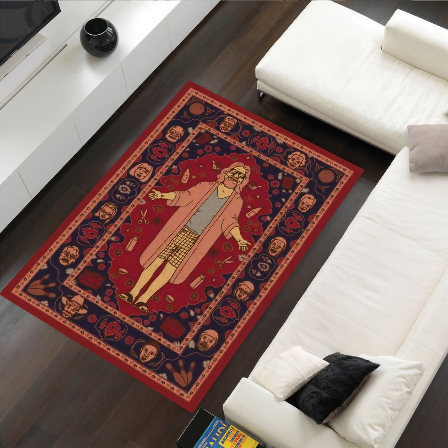 The Big Lebowski "The Dude" Art Rug – Retro Style Pop Art Wall or Floor Carpet