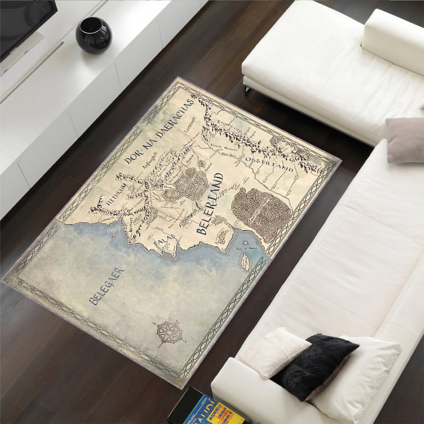 Vintage Fantasy Map of Beleriand – Middle-earth Inspired Wall Poster