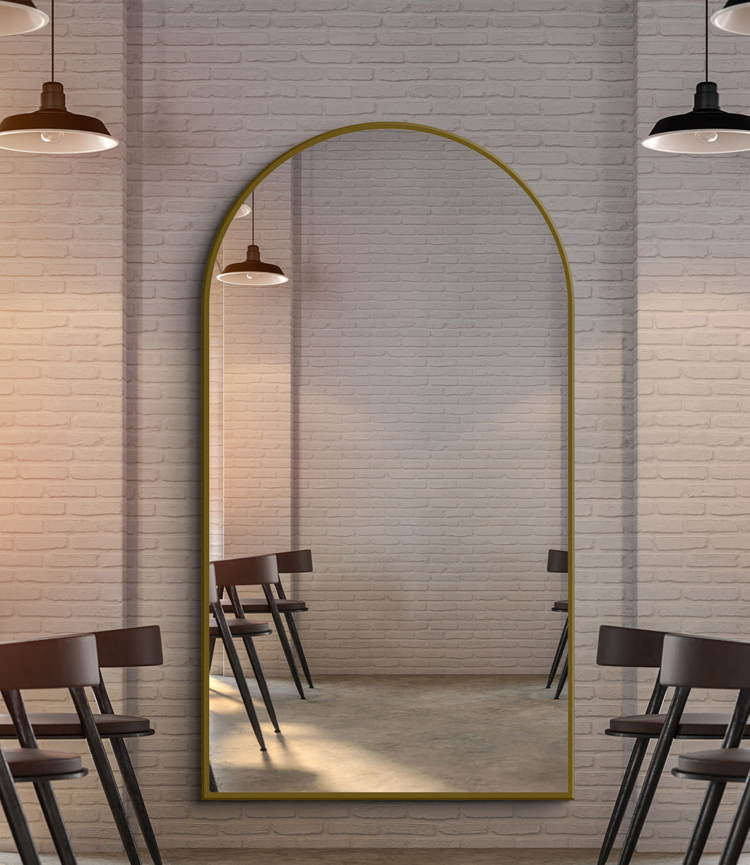 Arched Full Length Mirror 100×180 cm – Gold Frame