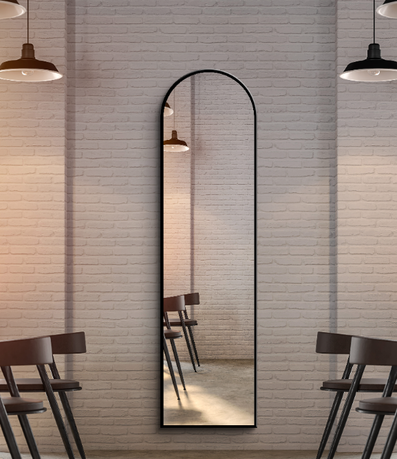 Arched Full Length Mirror 50×180 cm – Black Frame