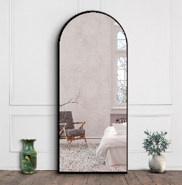 Arched Full Length Mirror 80×180 cm – Black Frame