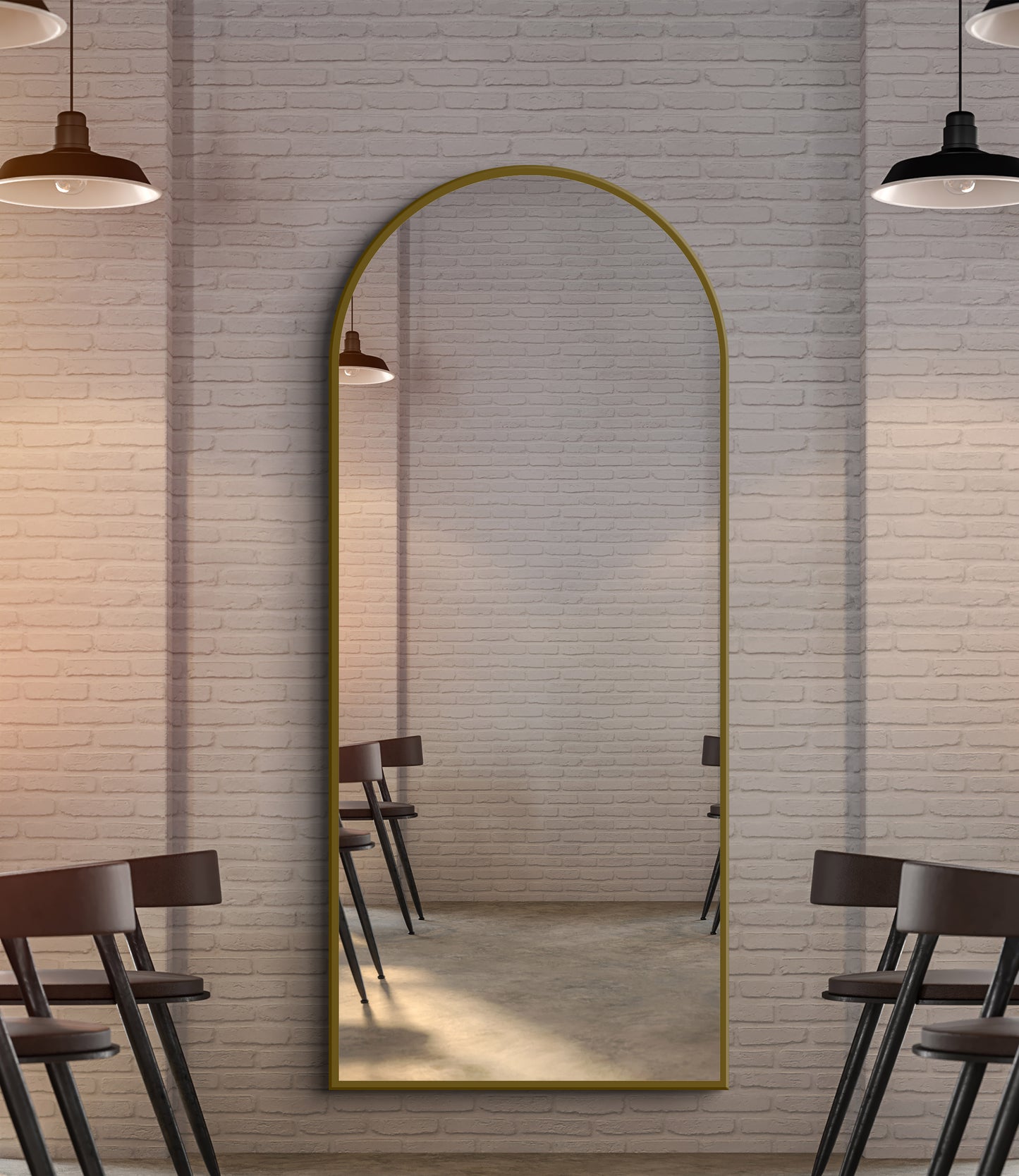 Arched Full Length Mirror 80×180 cm – Gold Frame