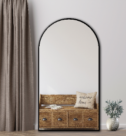 Arched Full Length Mirror 100×180 cm – Black Frame