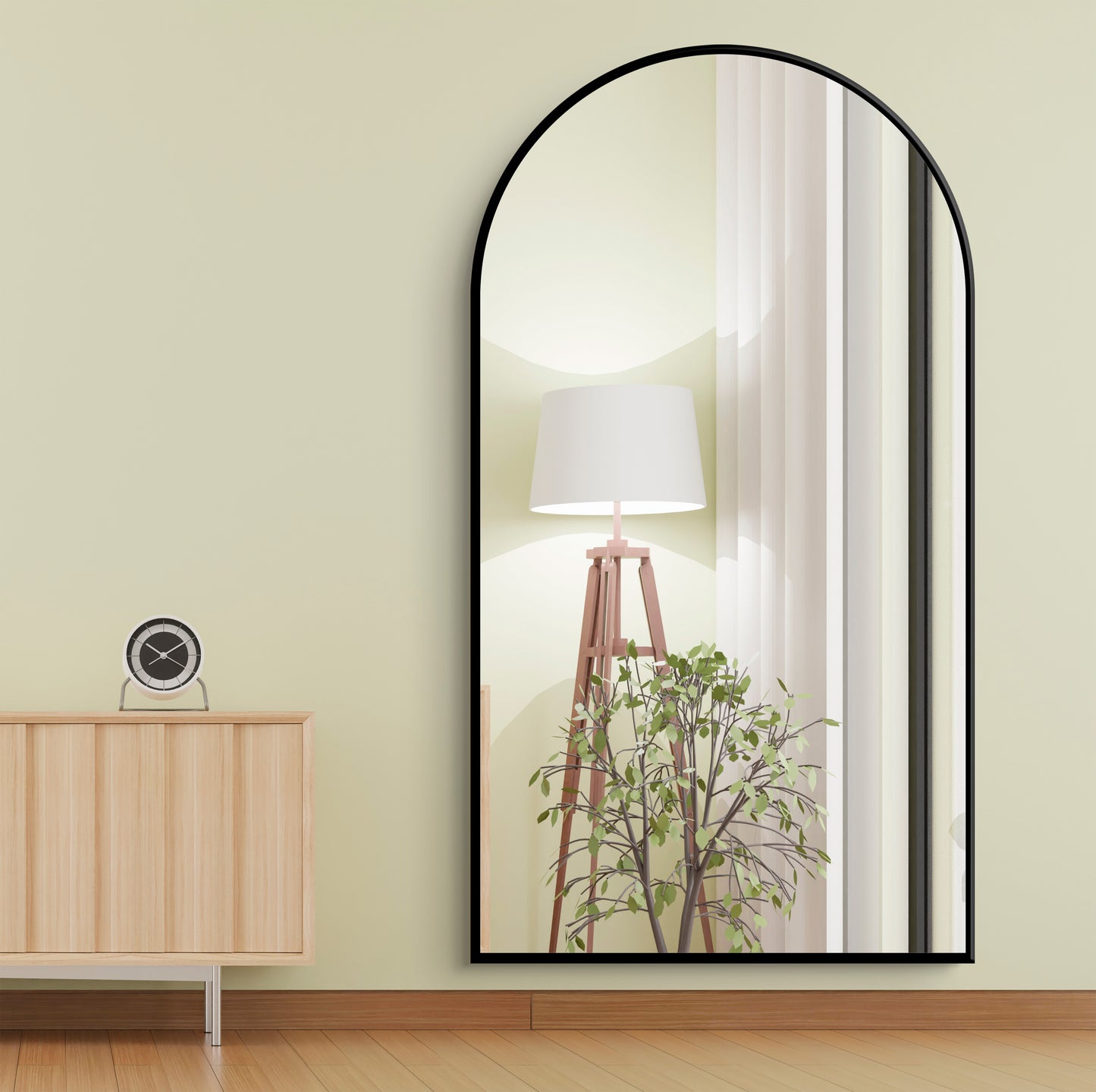 Arched Full Length Mirror 100×180 cm – Black Frame