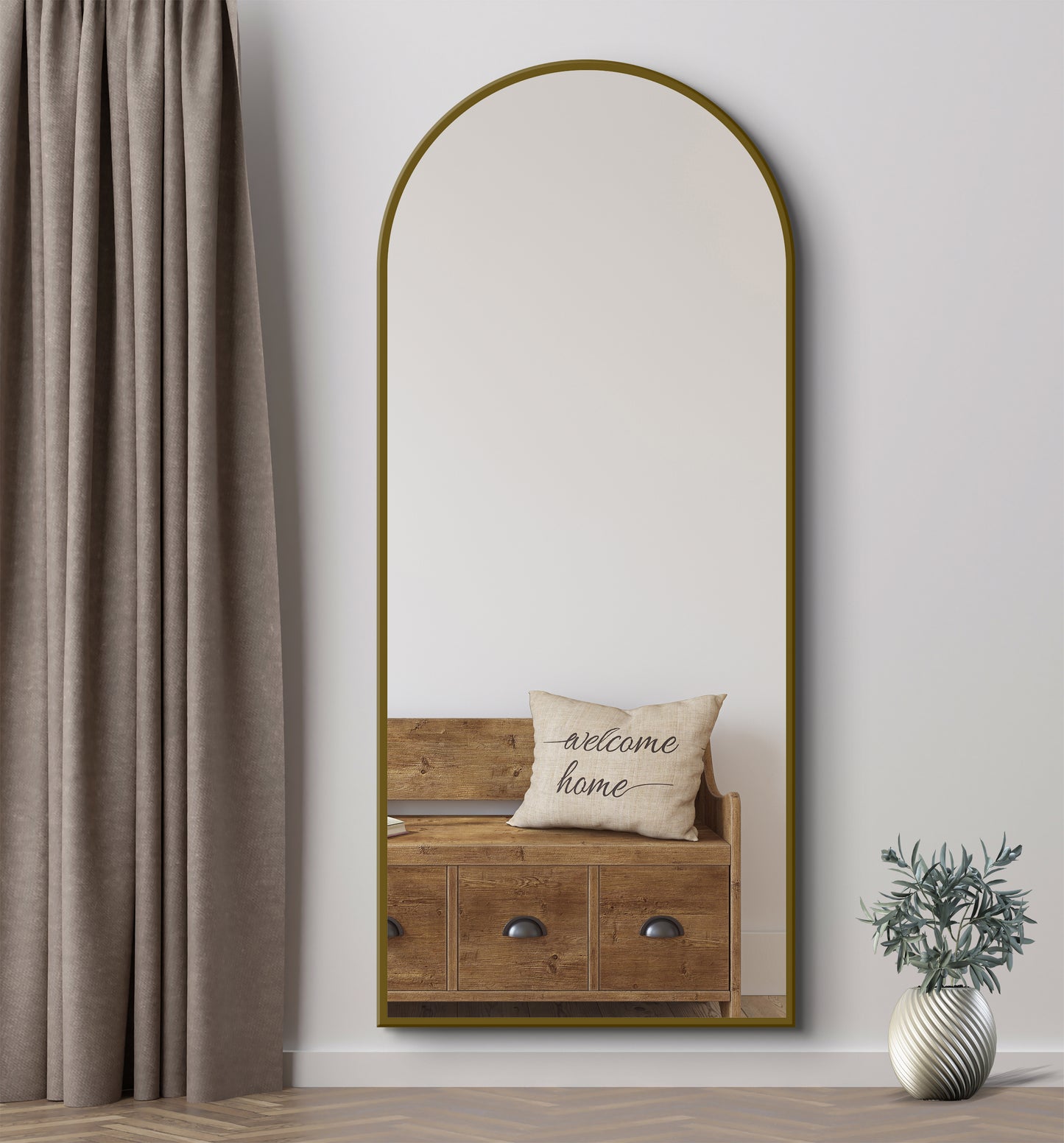 Arched Full Length Mirror 80×180 cm – Gold Frame