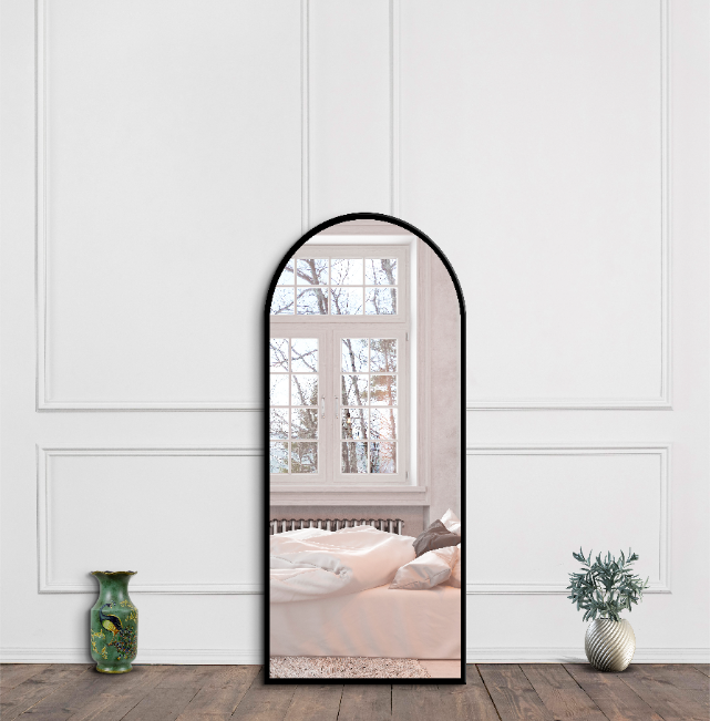 Arched Full Length Mirror 50×140 cm – Black Frame