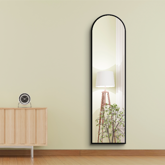 Arched Full Length Mirror 50×180 cm – Black Frame