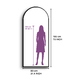 Arched Full Length Mirror 80×180 cm – Black Frame
