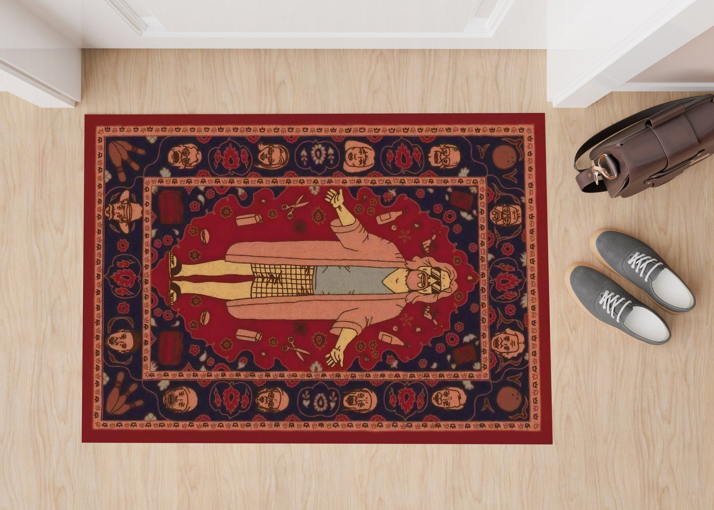 The Big Lebowski "The Dude" Art Rug – Retro Style Pop Art Wall or Floor Carpet
