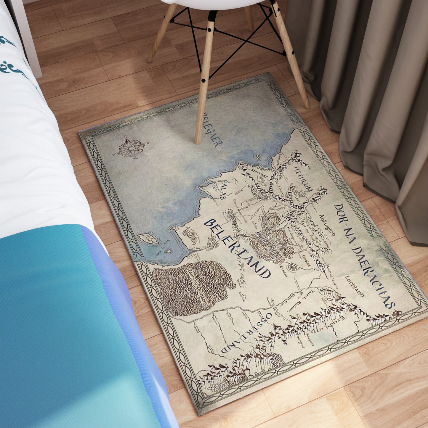 Vintage Fantasy Map of Beleriand – Middle-earth Inspired Wall Poster