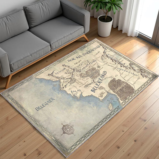 Vintage Fantasy Map of Beleriand – Middle-earth Inspired Wall Poster