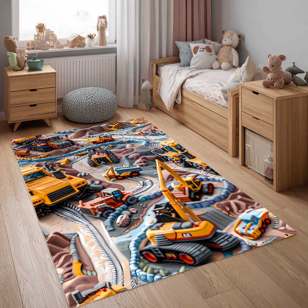 Construction Site Toy Set – Colorful Mini Vehicles & Excavators for Kids