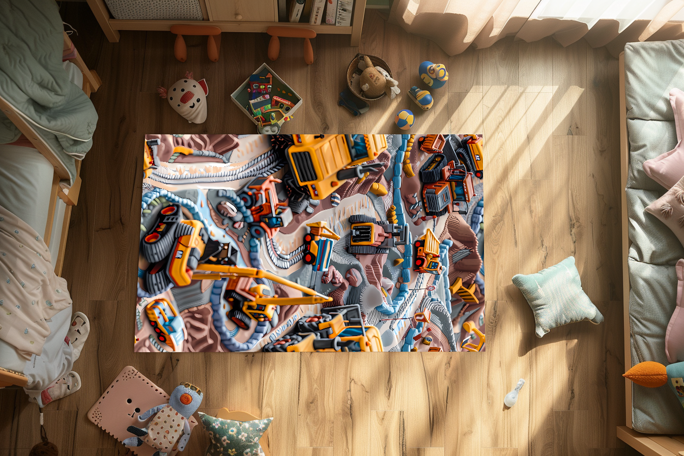 Construction Site Toy Set – Colorful Mini Vehicles & Excavators for Kids